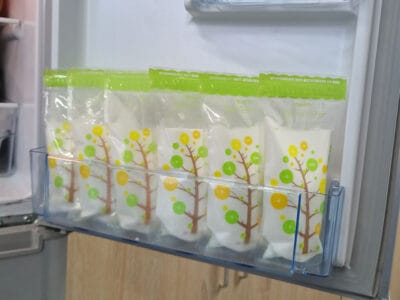 Bimirth Breastmilk Storage Bag self-standing design for easy fridge and freezer storage